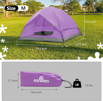 Outdoor Waterproof Pet Camping Tent, Cave Bed for Indoor Cats and Small Dogs, Portable Cat House Dog House, 29.5x29.5x18.9'', Purple, M.