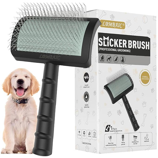 Slicker Brush for Goldendoodles - Gentle Soft Pins for Thick and Long Fur, Poodles Grooming, Fluff Removal, Detangling Shedding Hair, 25mm(1")
