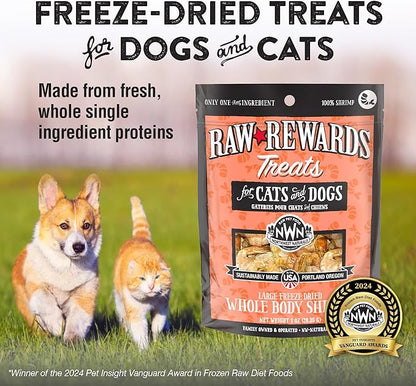 Northwest Naturals Raw Rewards Freeze-Dried Shrimp Treats for Dogs and Cats - Bite-Sized Pieces - Healthy, 1 Ingredient, Human Grade Pet Food, All Natural - 1 Oz (Pack of 3)