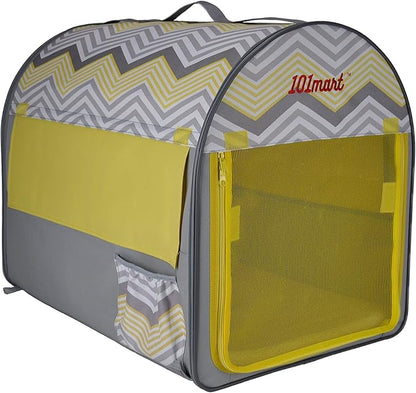 Premium Soft-Sided Folding Pet Tent | Portable Pet Crate for Home and On The Go | Made from Heavy-Duty Water-Resistant Canvas Fabric | Perfect for Indoor and Outdoor Use