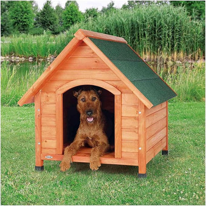 TRIXIE Natura Pitched Roof Dog House, 34.75" L X 30.5" W X 32.5" H