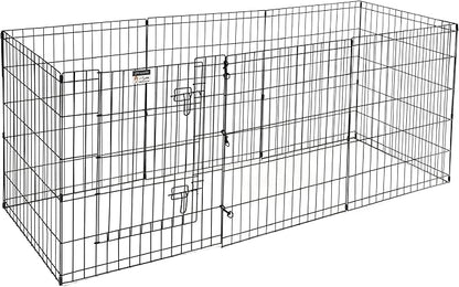 Dog Playpen - Foldable Metal Exercise Puppy Play Pen with 8 24x30in Panels - Indoor/Outdoor Pen with Door for Dogs, Cats or Small Animals by PETMAKER