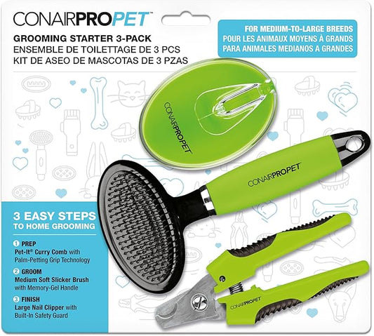 CONAIRPROPET Large Grooming Starter Value 3-PK