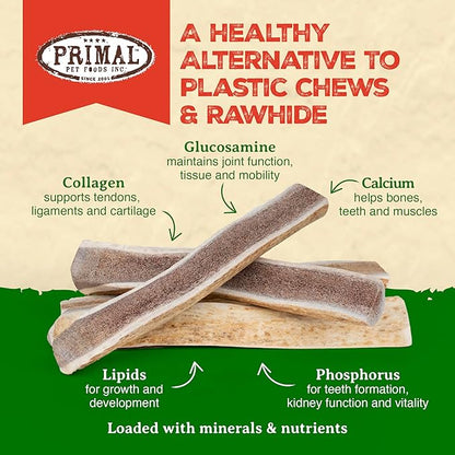 Primal Antlers for Dogs - Grade A Split Moose Antlers for Large Dogs 30-45 lb - Natural Dog Chews for Aggressive Chewers - Naturally Shed Antlers - Long Lasting Dog Bones - 1 ct