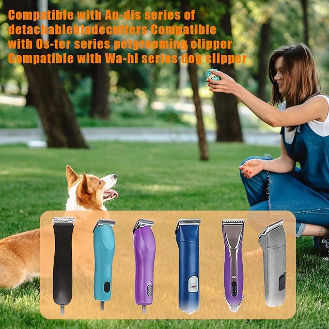 10 Blades Compatible With Andis/Oster A5/Wahl KM-10 Series Dog Clippers - Detachable Replacement Grooming Blades (Gold 10#/3PCS)