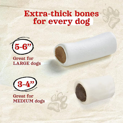 Natural Farm Filled Dog Bones, Bully Stick Flavor (5-6 Inch, 3 Pack), Limited Ingredient Stuffed Dental Dog Bone Treats for Large Dogs