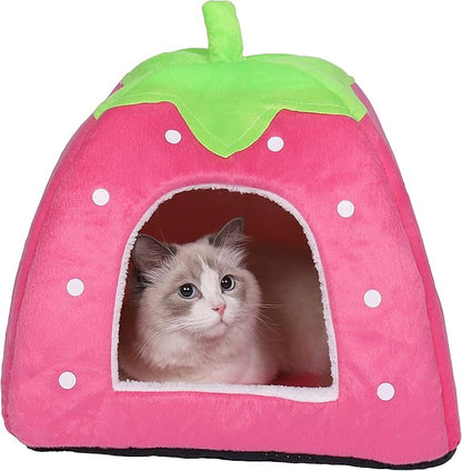 Spring Fever Hamster Guinea Pig Rabbit Dog Cat Chinchilla Hedgehog Bird Small Animal Pet Bed House Hideout Cage Accessorie C Pink M (14.2 * 14.2 inch)