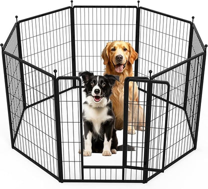 InfiniPower Dog Playpen for Yard, RV, Camping, 40 Inch 8 Panels Play Pen Indoor, Heavy Duty Indoor Outdoor Exercise Dog Pen for Small/Medium/Large Dogs, Black