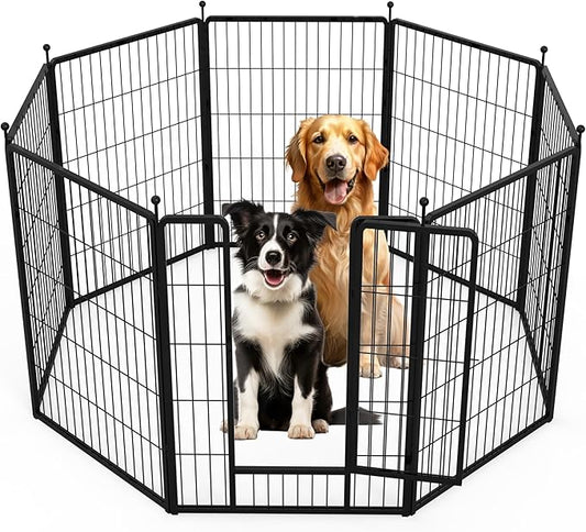 InfiniPower Dog Playpen for Yard, RV, Camping, 40 Inch 8 Panels Play Pen Indoor, Heavy Duty Indoor Outdoor Exercise Dog Pen for Small/Medium/Large Dogs, Black