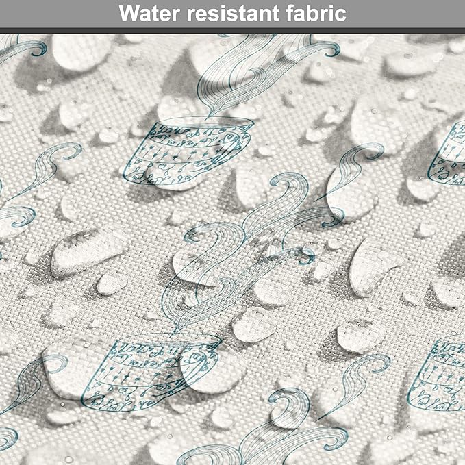 Lunarable Drinks Dog Crate Cover, Soft Pattern of Hand Drawn Hot Tea Cups Sketched Beverages Design, Easy to Use Pet Kennel Cover for Cats & Medium Dogs, 30 Inch, Eggshell and Pale Teal