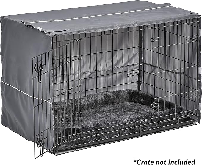 New World Dog Crate Comfort Kit by, Matching Dog Crate Cover & Dog Bed to Make Your Dogs Crate Their Home, Compatible with MidWest Homes for Pets & New World Dog Crates, Fits 36-Inch Dog Crate, Gray