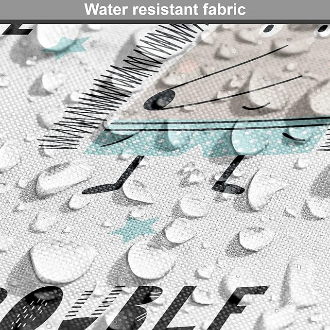 Lunarable Cartoon Dog Crate Cover, Hedgehog Trouble Maker Lettering with Apple and Stars Bad Boy Print, Easy to Use Pet Kennel Cover for Medium Large Dogs, 36 Inch, Pearl Pale Blue