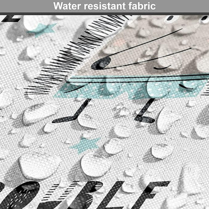 Lunarable Cartoon Dog Crate Cover, Hedgehog Trouble Maker Lettering with Apple and Stars Bad Boy Print, Easy to Use Pet Kennel Cover for Medium Large Dogs, 36 Inch, Pearl Pale Blue