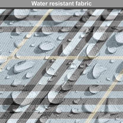 Lunarable Plaid Dog Crate Cover, Traditional Vintage Pattern with Modern Look Checkered Pastel Colored, Easy to Use Pet Kennel Cover for Small Dogs Puppies Kittens, 18 Inch, Pale Blue Dimgray Cream