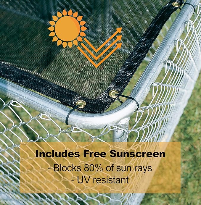 MidWest Homes for Pets Chain Link Portable Kennel with a Sunscreen, 6L x 6W x 4H Feet, K9 Kennel K9664