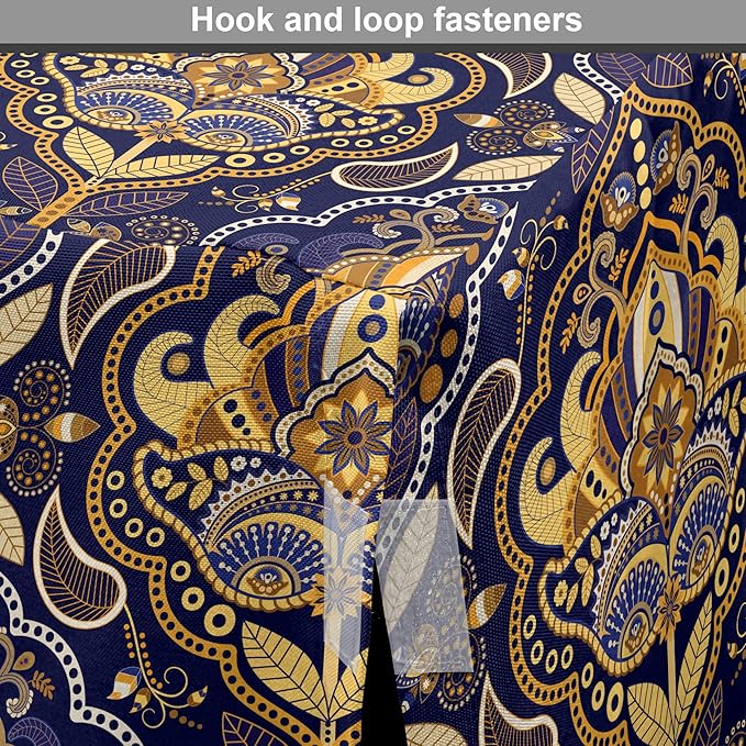 Ambesonne East Dog Crate Cover, Oriental Antique Pattern Foliage Inspirations Geometrical Design, Easy to Use Pet Kennel Cover for Cats & Medium Dogs, 24 Inch, Purple Yellow