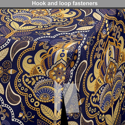 Ambesonne East Dog Crate Cover, Oriental Antique Pattern Foliage Inspirations Geometrical Design, Easy to Use Pet Kennel Cover for Small Dogs Puppies Kittens, 18 Inch, Purple Yellow