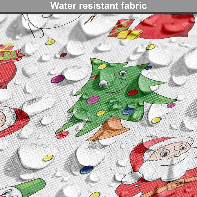 Ambesonne Christmas Dog Crate Cover, Xmas Santa Claus Tree on Colorful Polka Dot Backdrop Surprise Boxes Art, Easy to Use Pet Kennel Cover for Cats & Medium Dogs, 24 Inch, Green and Red