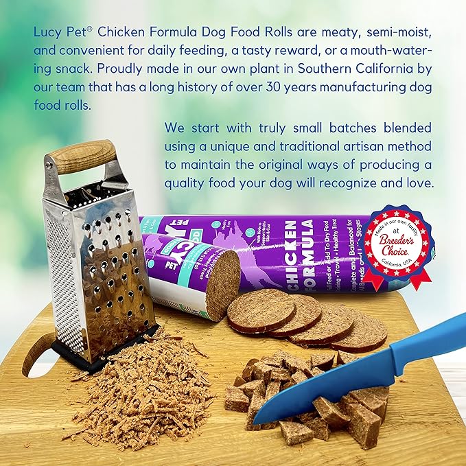 Lucy Pet Products Lucy Pet Chicken Formula Dog Food Rolls 2.75oz- 6 Pack Box