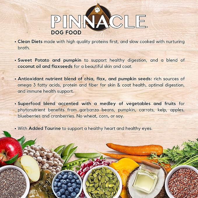 Pinnacle Duck & Sweet Potato Dry Dog Food 22 lb, Infused with Broth
