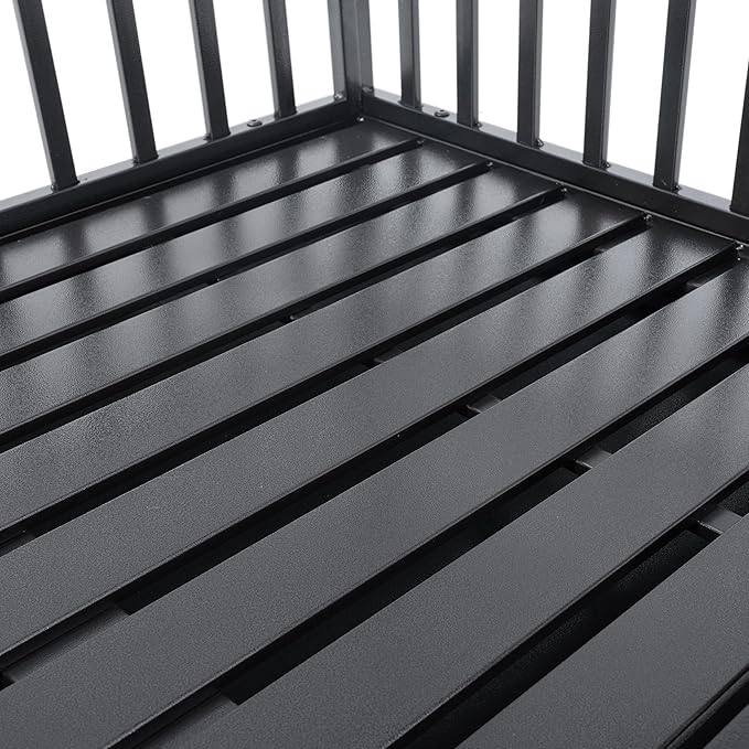 NicBex 47.2 Inch Heavy Duty Dog Crate Strong Metal Pet Kennel Playpen and Crate with Roof,Removable Trays and Wheels,Furniture Style Dog Crate for Medium/Large Dogs,Black