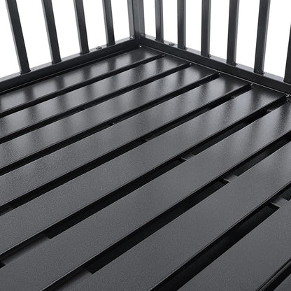 NicBex 47.2 Inch Heavy Duty Dog Crate Strong Metal Pet Kennel Playpen and Crate with Roof,Removable Trays and Wheels,Furniture Style Dog Crate for Medium/Large Dogs,Black