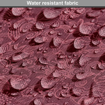 Lunarable Burgundy Dog Crate Cover, Cheerful Nature Inspired Gardening Pattern with Blooming Flowers Ornate Style, Easy to Use Pet Kennel Cover for Cats & Medium Dogs, 24 Inch, Burgundy Coral