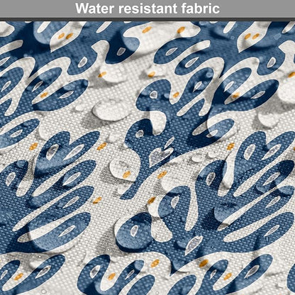 Lunarable Contemporary Blue Dog Crate Cover, Abstract Coral Inspired Motifs with Dots Around, Easy to Use Pet Kennel Cover for Cats & Medium Dogs, 30 Inch, Pale Eggshell Night Blue