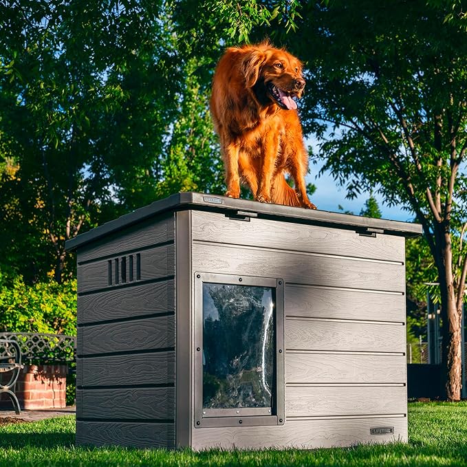 Lifetime Deluxe Dog House, Weather Protected with Adjustable Vents, Ideal Shelter for Medium to Large Dogs