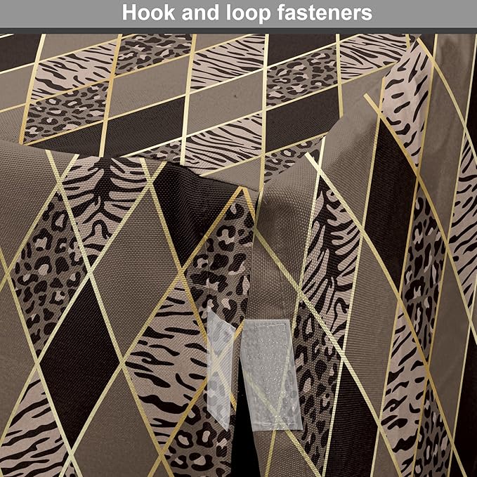 Lunarable Contemporary Brown Dog Crate Cover, Rhomb Check Pattern with Animal Skins, Easy to Use Pet Kennel Cover for Medium Large Dogs, 42 Inch, Umber Dark Brown