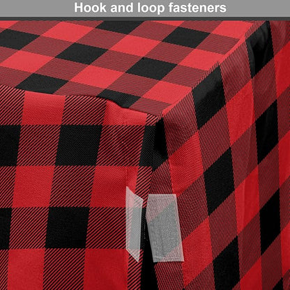 Ambesonne Plaid Dog Crate Cover, Lumberjack Fashion Buffalo Checks Pattern Retro Style Grid Composition, Easy to Use Pet Kennel Cover for Medium Large Dogs, 42 Inch, Orange Black