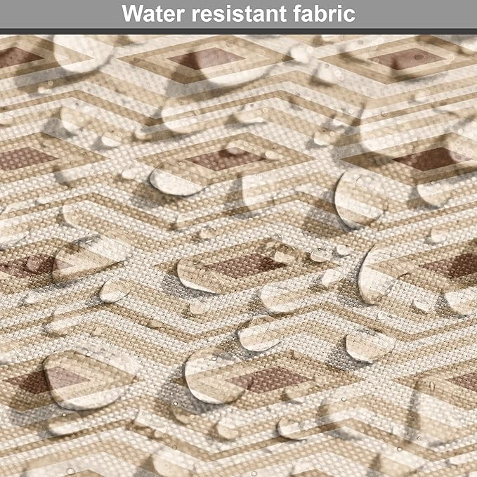 Lunarable Contemporary Brown Dog Crate Cover, Horizontal Rhombus and Zigzag, Easy to Use Pet Kennel Cover for Cats & Medium Dogs, 30 Inch, Pastel Brown Champagne