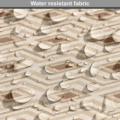 Lunarable Contemporary Brown Dog Crate Cover, Horizontal Rhombus and Zigzag, Easy to Use Pet Kennel Cover for Medium Large Dogs, 42 Inch, Pastel Brown Champagne