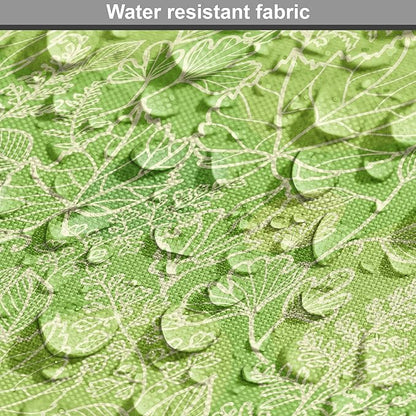 Lunarable Green Dog Crate Cover, Line Art Style Flourish Pattern on Green Tone Backdrop Ornate Victorian, Easy to Use Pet Kennel Cover for Small Dogs Puppies Kittens, 18 Inch, Apple Green Pale Yellow