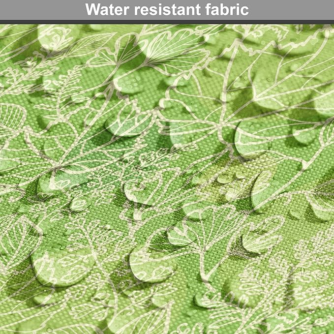 Lunarable Green Dog Crate Cover, Line Art Style Flourish Pattern on Green Tone Backdrop Ornate Victorian, Easy to Use Pet Kennel Cover for Cats & Medium Dogs, 24 Inch, Apple Green Pale Yellow