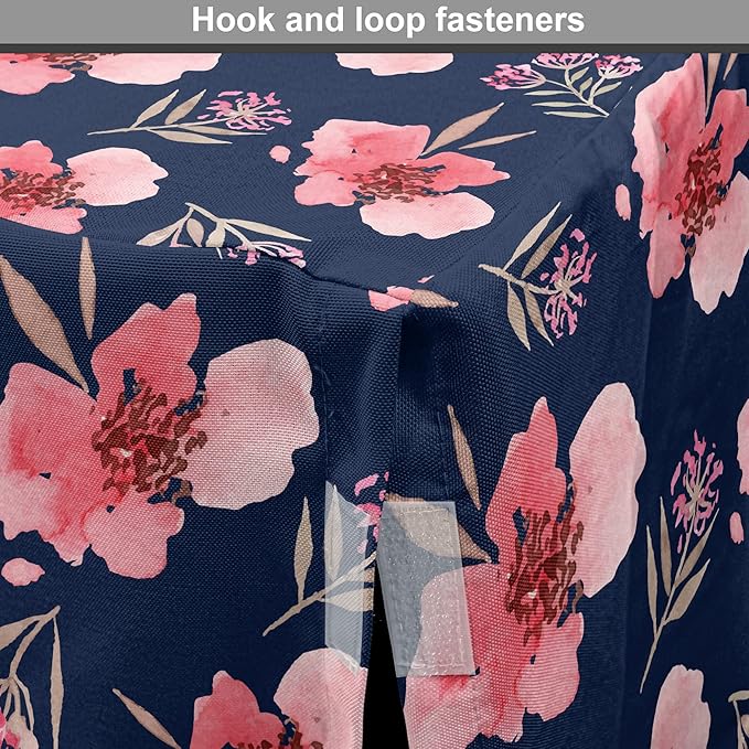 Ambesonne Watercolor Dog Crate Cover, Nature Inspired Composition with Pink Garden Flora Vintage Petals, Easy to Use Pet Kennel Cover for Medium Large Dogs, 42 Inch, Navy Blue Coral