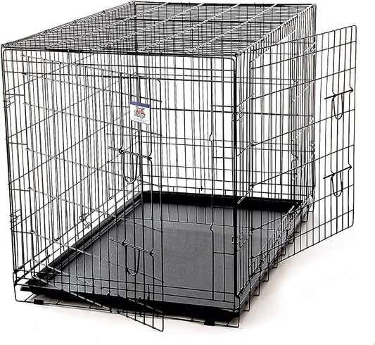 Pet Lodge® Wire Dog Crate | Small Pet Carrier | Easy to Clean | Multi-Functional Pet Crate | Double Door Crate | Great for Pets Up to 130lbs | Giant