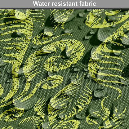 Lunarable Hunter Green Dog Crate Cover, Baroque Style Damask Floral Pattern with Leaves Swirled Branches Retro Design, Easy to Use Pet Kennel Cover for Small Dogs Puppies Kittens, 22 Inch, Lime Green