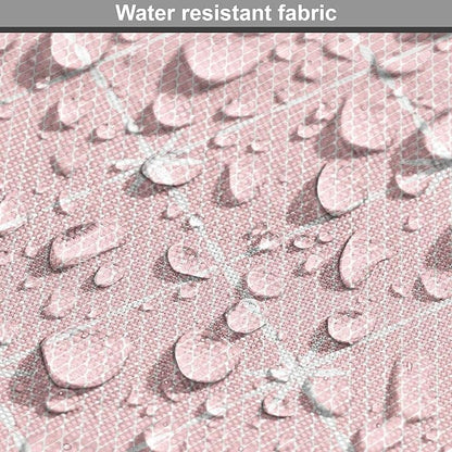 Ambesonne Blush Pink Dog Crate Cover, Abstract Monochrome Geometric Lace Inspired Grid Ornament with Stars Print, Easy to Use Pet Kennel Cover for Small Dogs Puppies Kittens, 22 Inch, Blush White