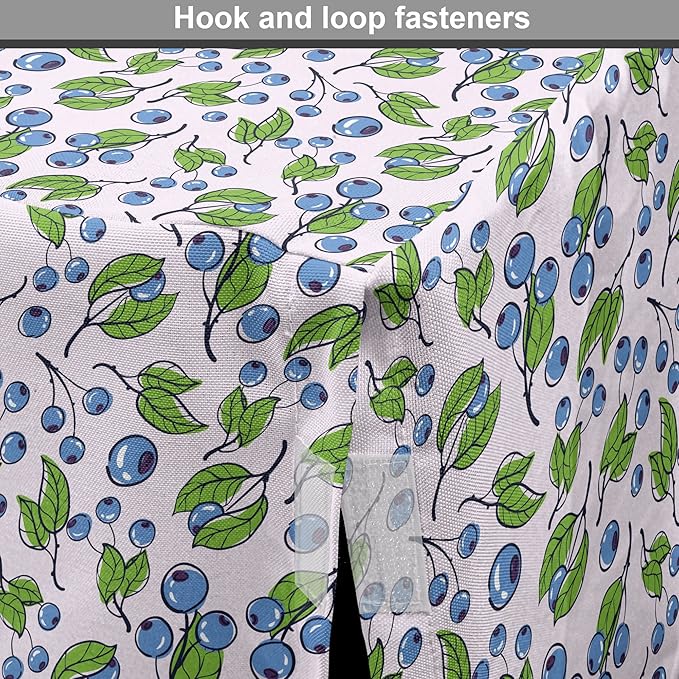 Lunarable Berries Dog Crate Cover, Cartoon Style Layout of Blueberries and Leaves Blooming on Branches, Easy to Use Pet Kennel Cover for Medium Large Dogs, 42 Inch, Pale Mauve Green