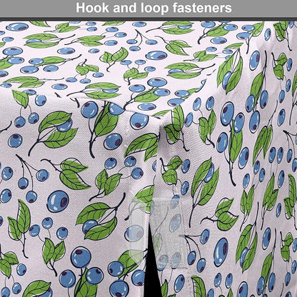 Lunarable Berries Dog Crate Cover, Cartoon Style Layout of Blueberries and Leaves Blooming on Branches, Easy to Use Pet Kennel Cover for Cats & Medium Dogs, 24 Inch, Pale Mauve Green