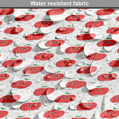 Lunarable Fruits Dog Crate Cover, Apple Fruit on Faded Dots Backdrop Fun Happy Pattern, Easy to Use Pet Kennel Cover for Small Dogs Puppies Kittens, 22 Inch, Red Green Black