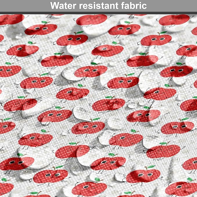 Lunarable Fruits Dog Crate Cover, Apple Fruit on Faded Dots Backdrop Fun Happy Pattern, Easy to Use Pet Kennel Cover for Medium Large Dogs, 42 Inch, Red Green Black