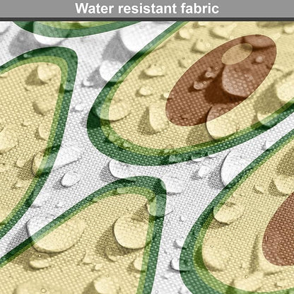 Lunarable Fruit Dog Crate Cover, Halved Avocado Slice Motifs Vegetable Food Natural Art, Easy to Use Pet Kennel Cover for Small Dogs Puppies Kittens, 18 Inch, Pale Yellow Redwood