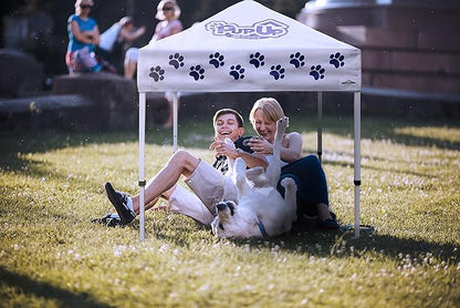 PupUp Canopy Instant and Portable Dog House and Shelter, White/Purple, Large