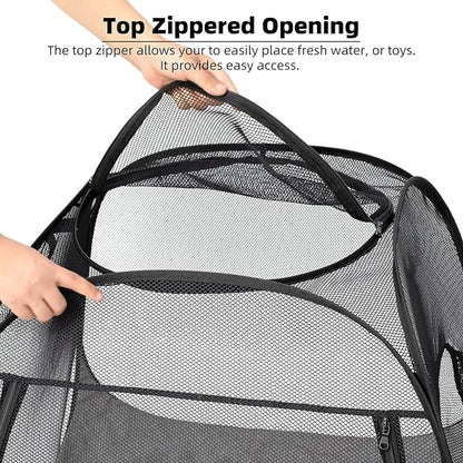 Tenrai Portable Cat Playpen, Trapezoidal Design for Better Standing, Foldable Pet Tent for Outdoor and Indoor Use of Puppy and Kitten, Dog Play Enclosure, Cat Houses & Condos