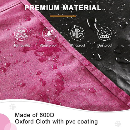 HiCaptain Dog Crate Cover for 36 Inches Wire Crate, Heavy-Duty Breathable Pet Kennel Covers Fit for 1 2 Doors Standard Wire Crate (Pink 36 inches)