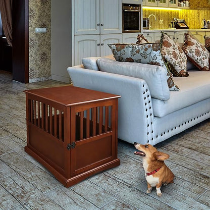 Casual Home Wooden Pet Crate, End Table, Medium, New Walnut