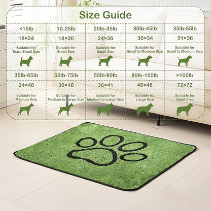 Qeils Washable Pee Pads for Dogs, 2 Pack Super Absorbent Reusable Puppy Pads with Green Long Wool for Potty Training, Floor, Couch, Bed, and Crate,30"x 48"