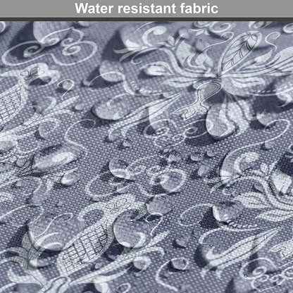 Lunarable Damask Dog Crate Cover, Medieval Repetitive Pattern with Flourish Ornaments, Easy to Use Pet Kennel Cover for Small Dogs Puppies Kittens, 22 Inch, Purpleblue Ceil Blue